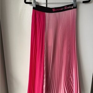 Pinko Two-Tone Pink Pleated Skirt